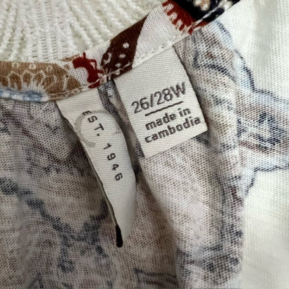 Est. 1946 Womens Cold-shoulder Paisley Top (CATO), Plus size 26/28W - Picture 3 of 5
